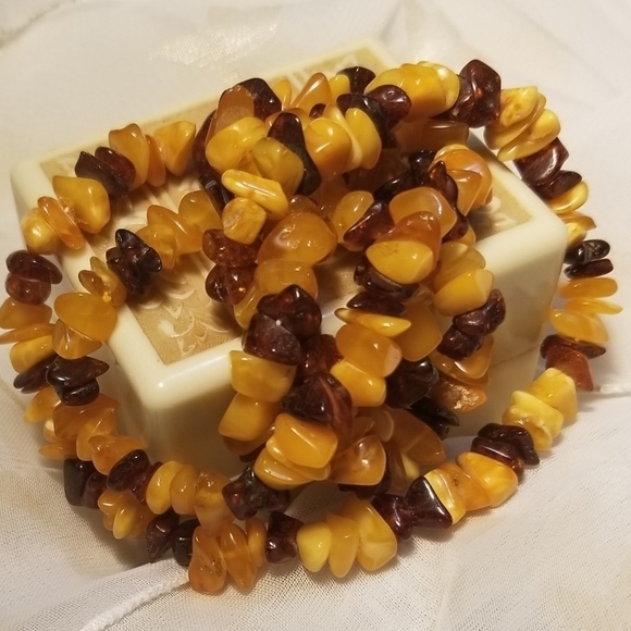 VTG Raw Butterscotch Rootbeer Amber Necklace - Picture 7 of 8